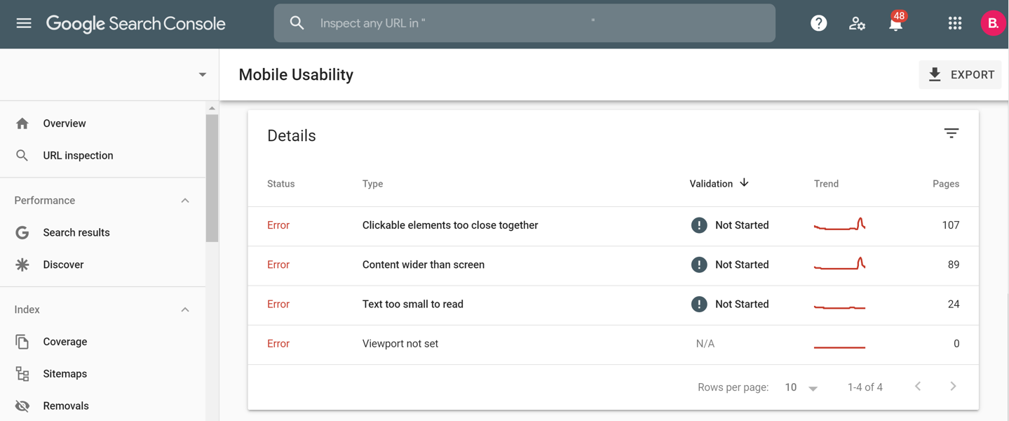 GSC - Mobile Usability