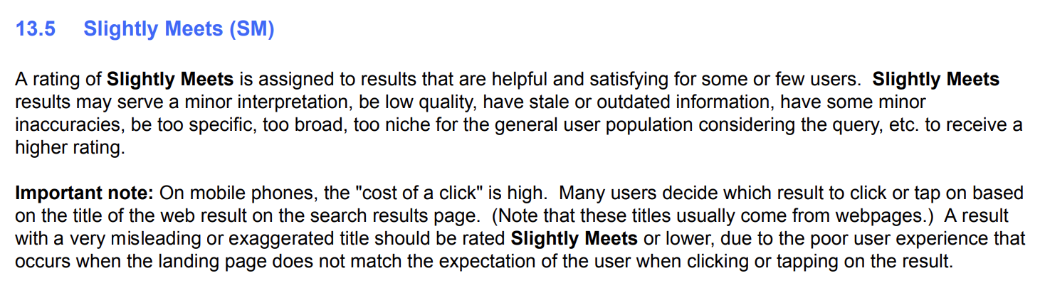 Quality Rater Guidelines UX Section 13.5
