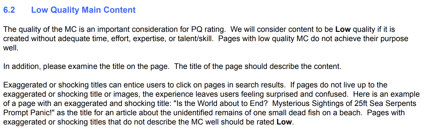 Quality Rater Guidelines UX Section 6.2