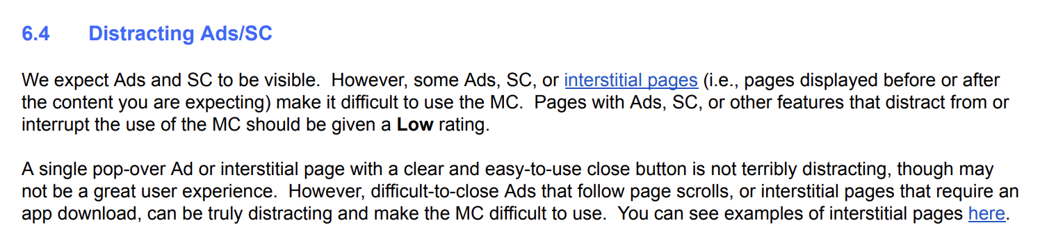 Quality Rater Guidelines UX Section 6.4