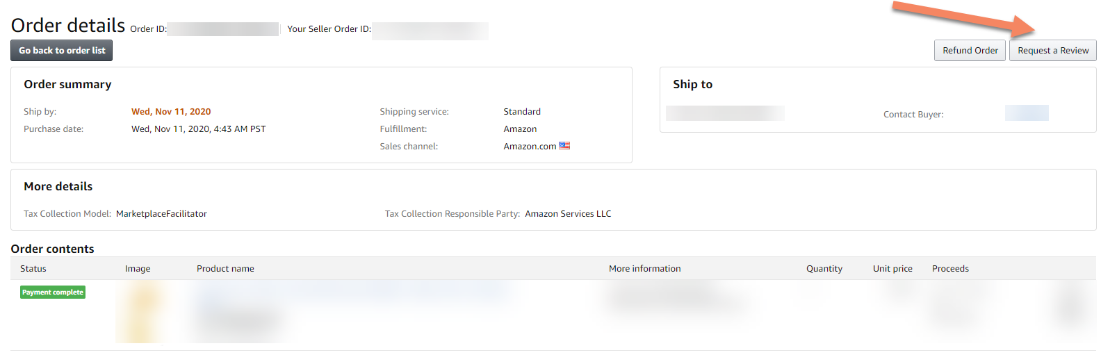 Manage orders from Amazon