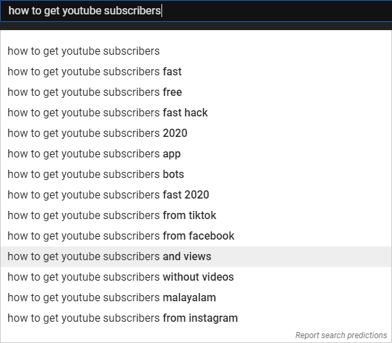 YouTube search