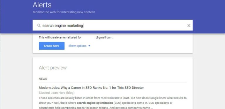 Use Google Alerts for online reputation monitoring