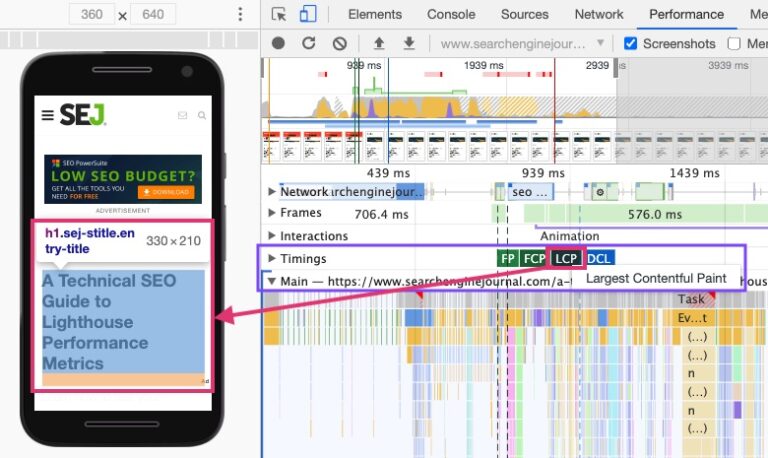 How to identify LCP using Chrome DevTools