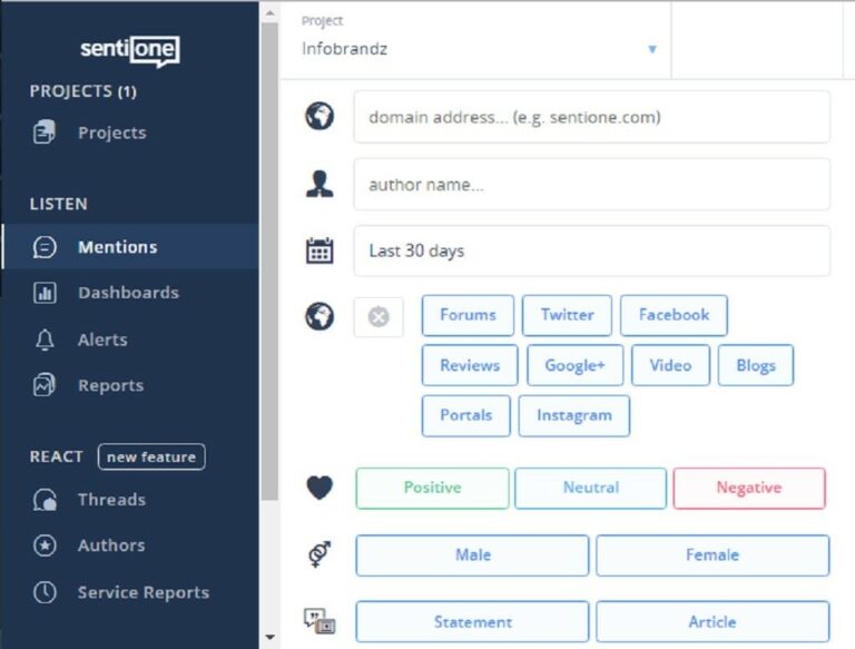 Using SentiOne for reputation management: an example.