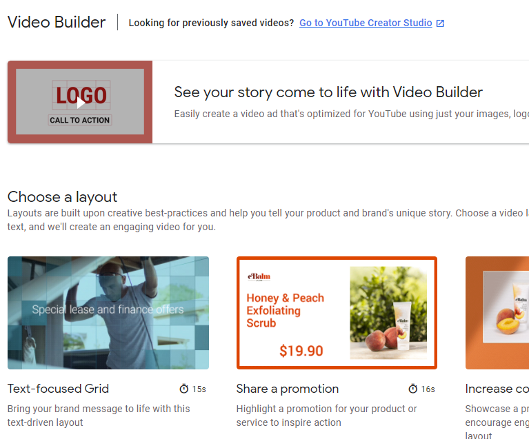 YouTube Ads video builder