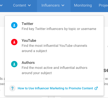 Use BuzzSumo's Influencers tool to find influential people in your niche.