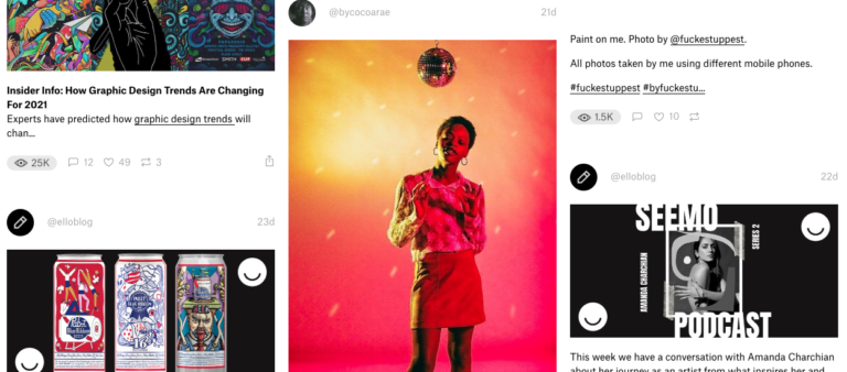 Ello is an alternative to Pinterest for creators and artists.