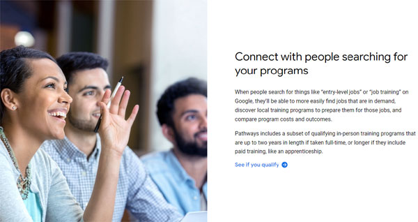 Screenshot of Google Pathways page