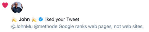 John Mueller confirms Google ranks web pages, not websites.