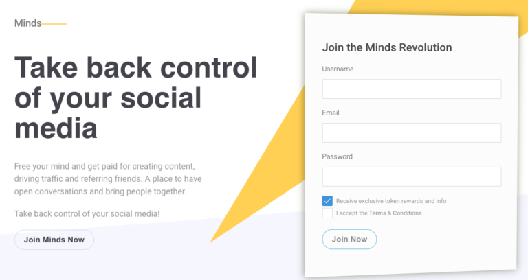 Minds tells users to 'Take back control of your social media"