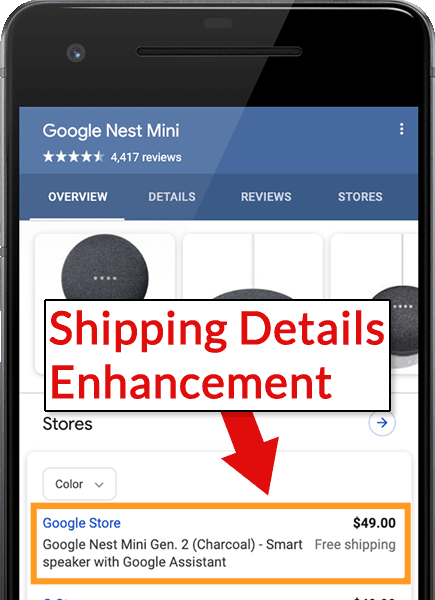 Screenshot of Product Shipping Enhancement