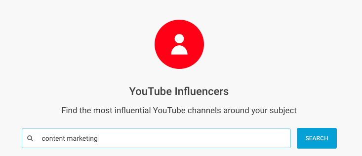 Find YouTube influences in BuzzSumo.