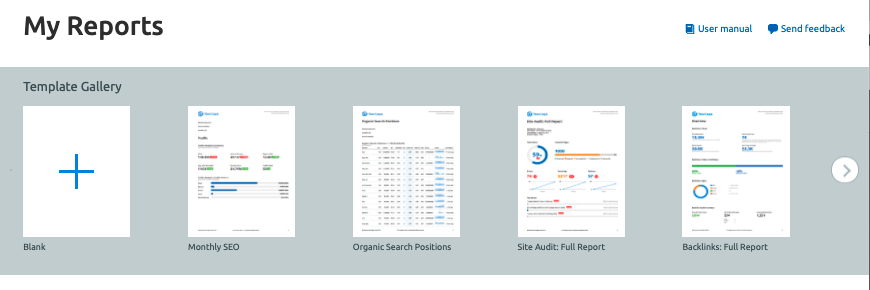 Use reports in Semrush for your client pitches.