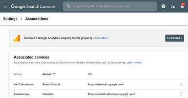 Google Search Console Updated With New Associations Page