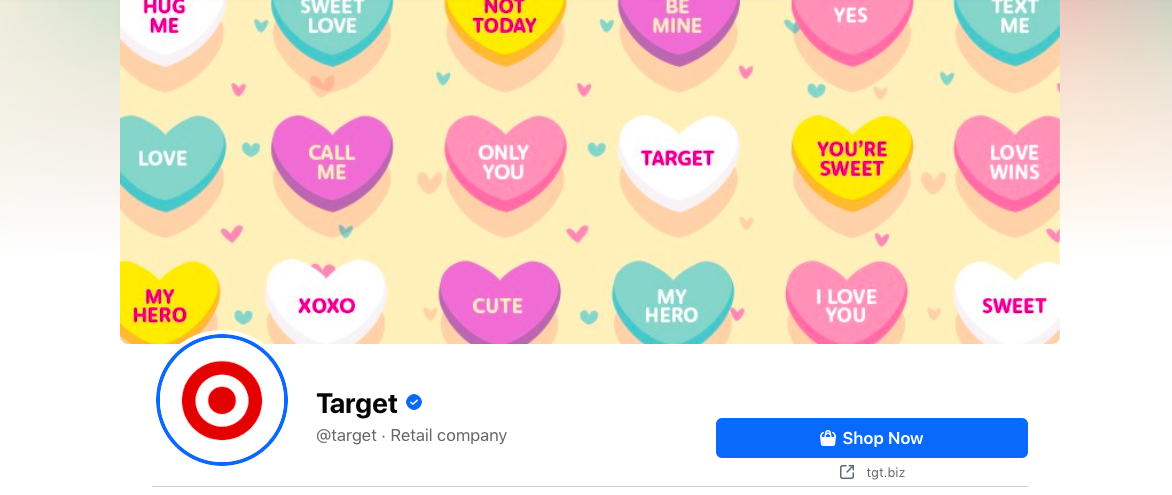 Facebook cover image CTA - Target example