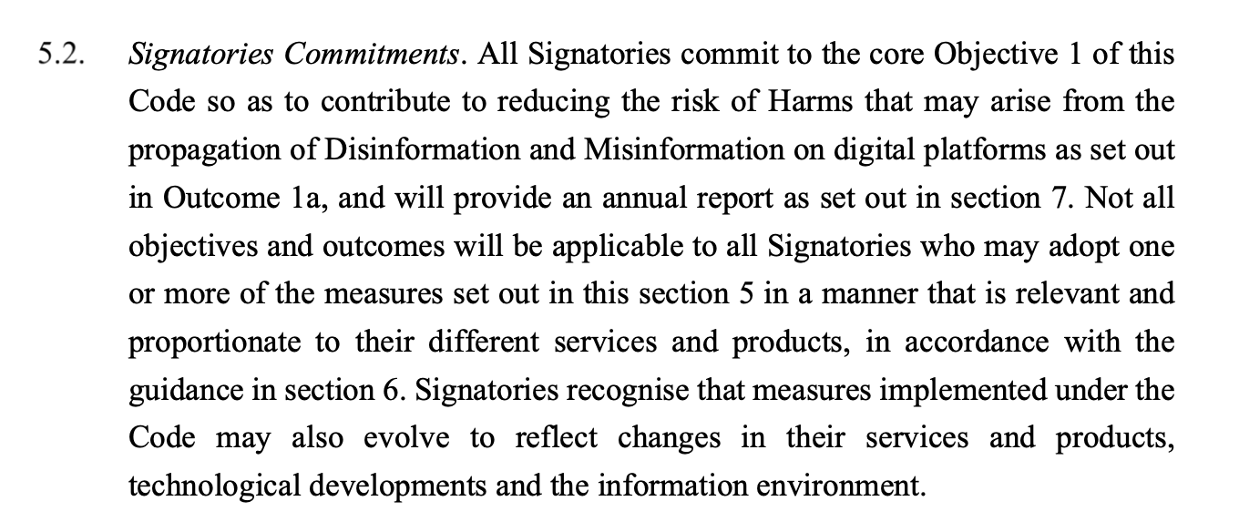 Section 5.2 of Australia's code