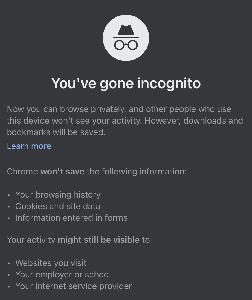 Is Google tracking incognito?