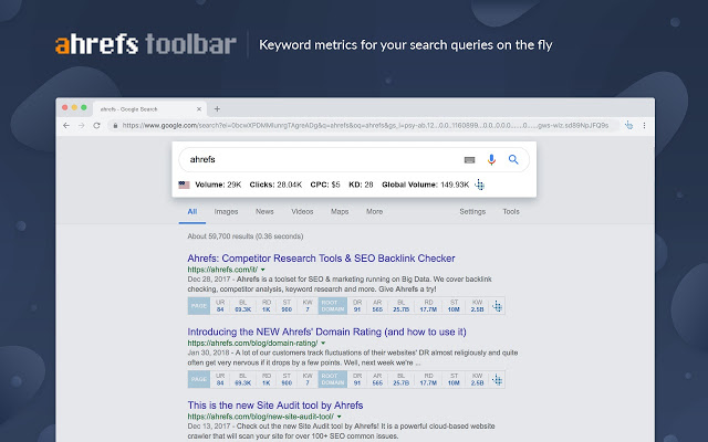 Ahrefs SEO Toolbar screenshot.