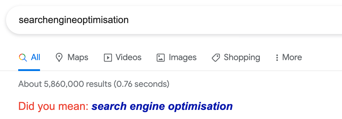 SEO misspelling