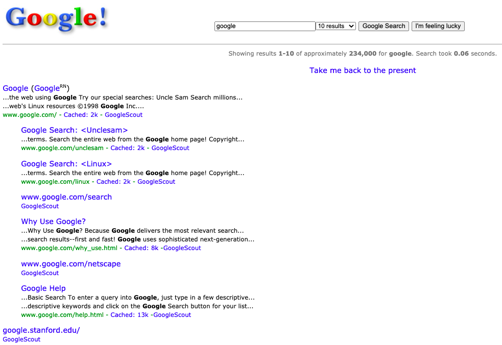 Google in 1998