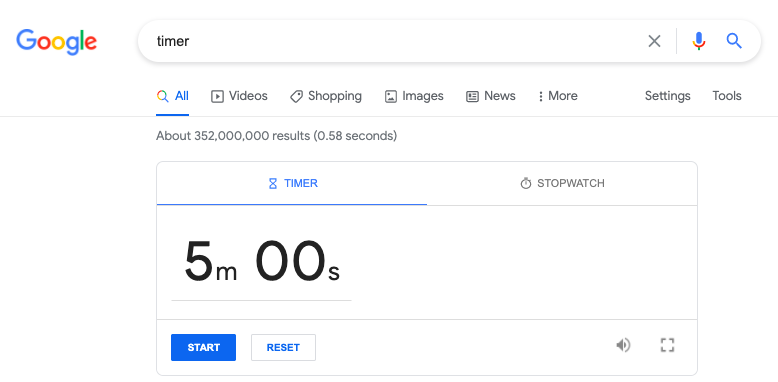 33. Timer Easter Egg on Google