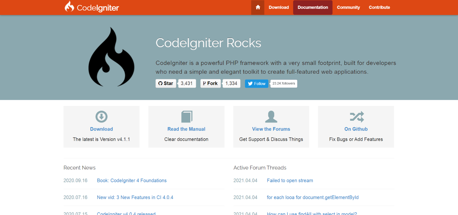 codeigniter php freamwork