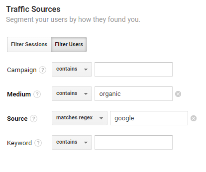 custom dimension set to google organic in google analytics