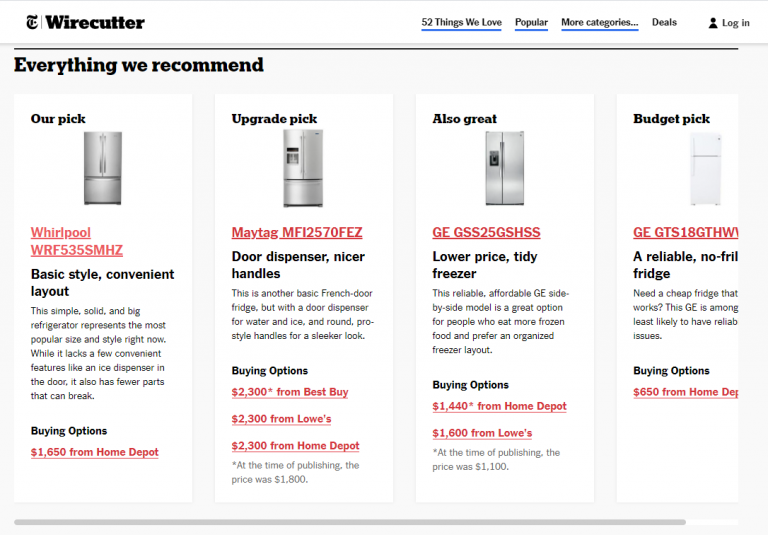 Product review comparison.