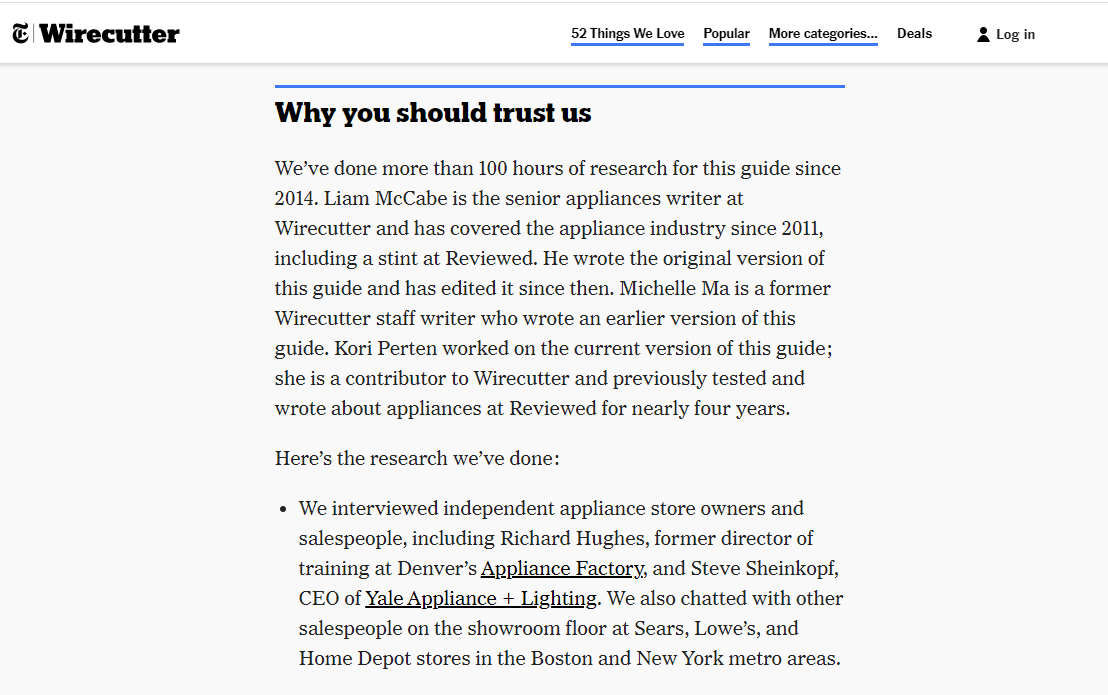 Why trust us paragraph in review.