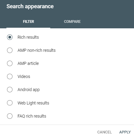 google search console device setting mobile to measure top stories