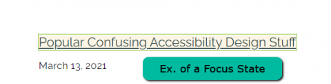 An example of a focus state for a text link.
