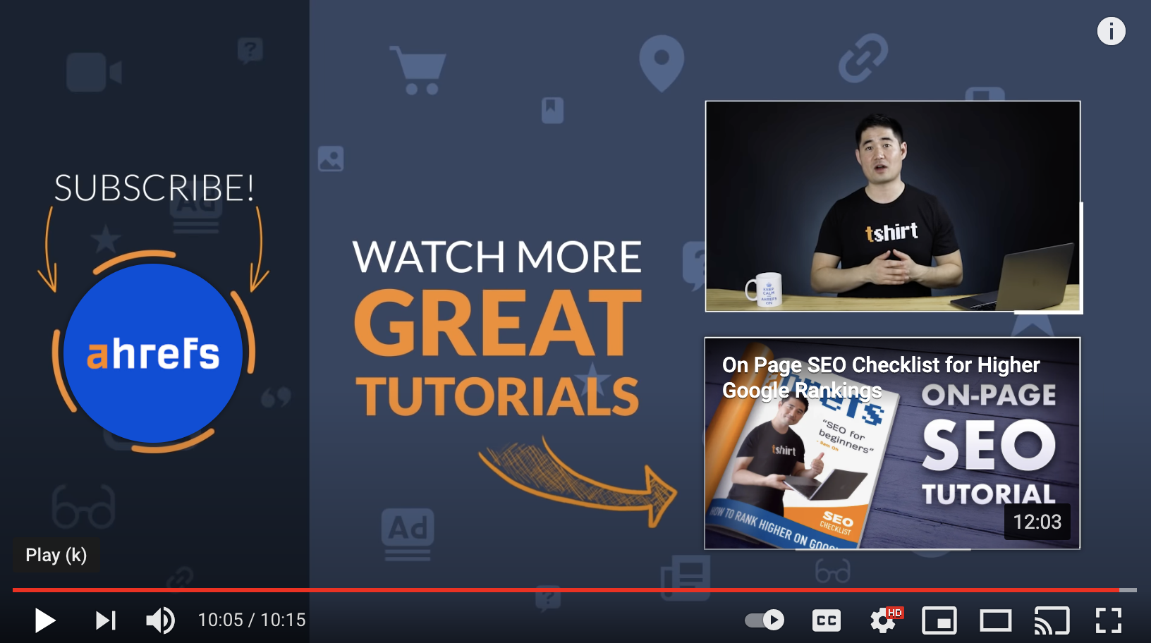 Ahrefs Video End Card.