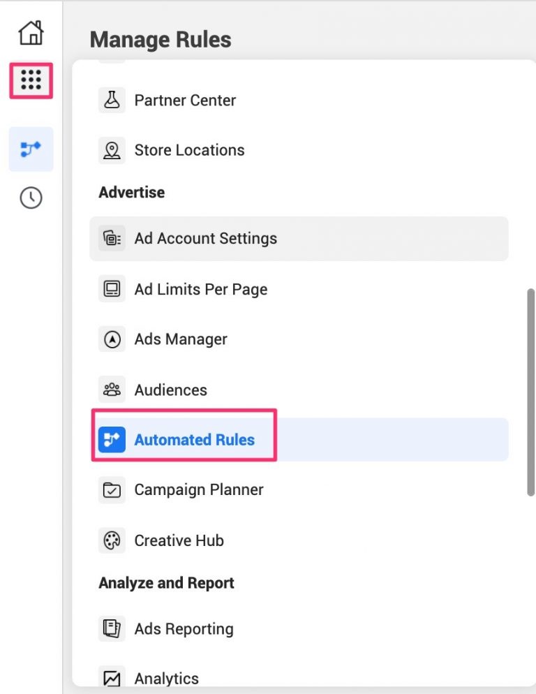 Accessing Automated Rules.