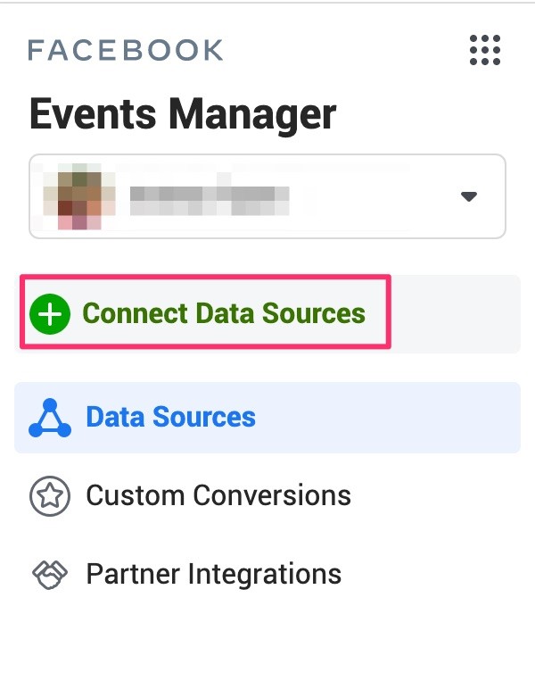 Pop out option to connect data sources.