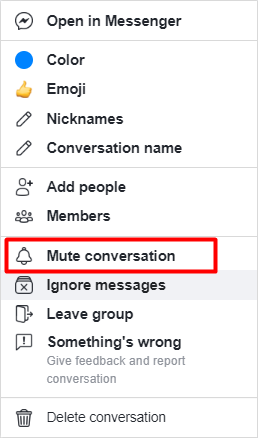 How to mute conversations on Facebook.