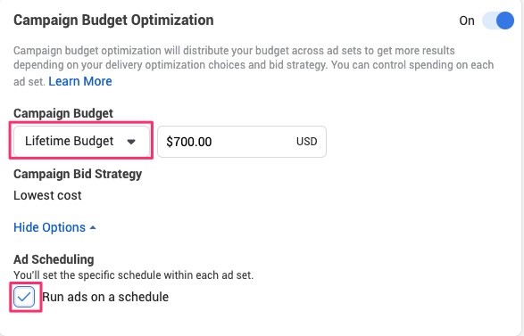 How to set your lifetime budget.