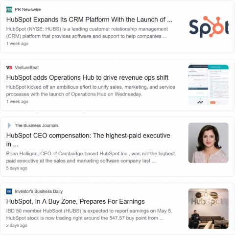 Hubspot's PR news.