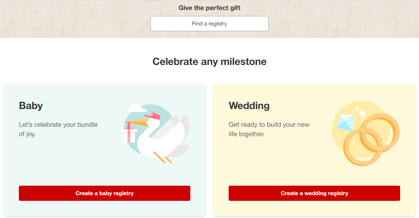 example of gift registries