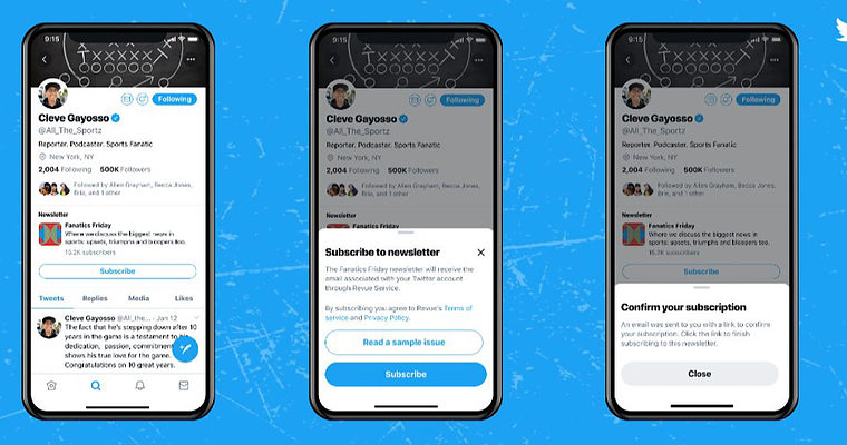 Twitter Adding ‘Subscribe’ Button to Profiles For Newsletter Signups