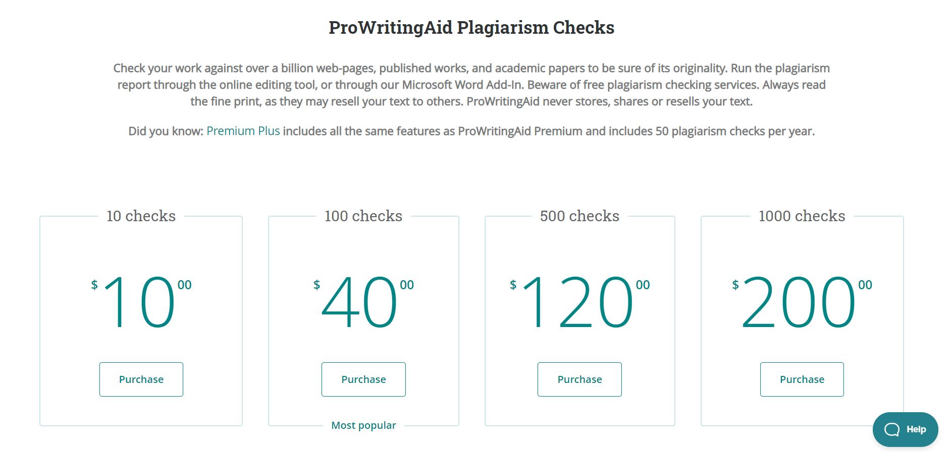 Rates of plagiarism checks tool.