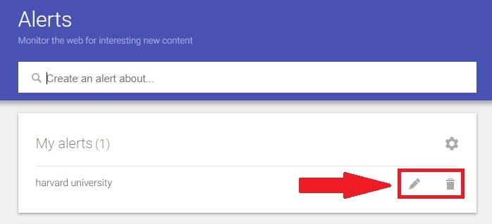 Image showing how to edit or delete alerts.