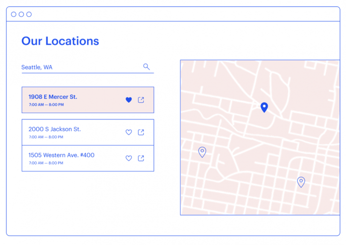 Embed a map of your locations