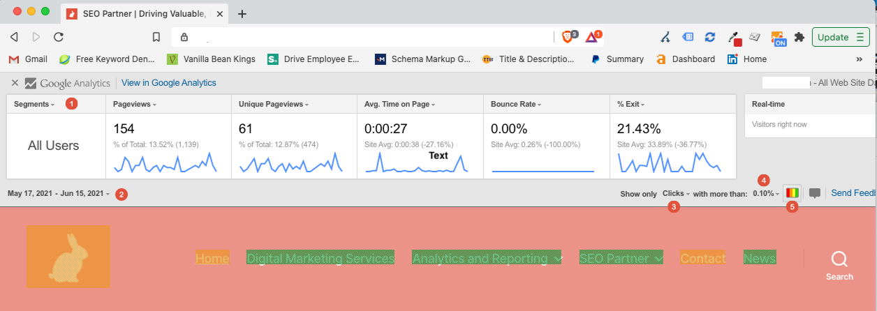 Google Analytics Heatmap_Screenshot Annotation of Page Analytics