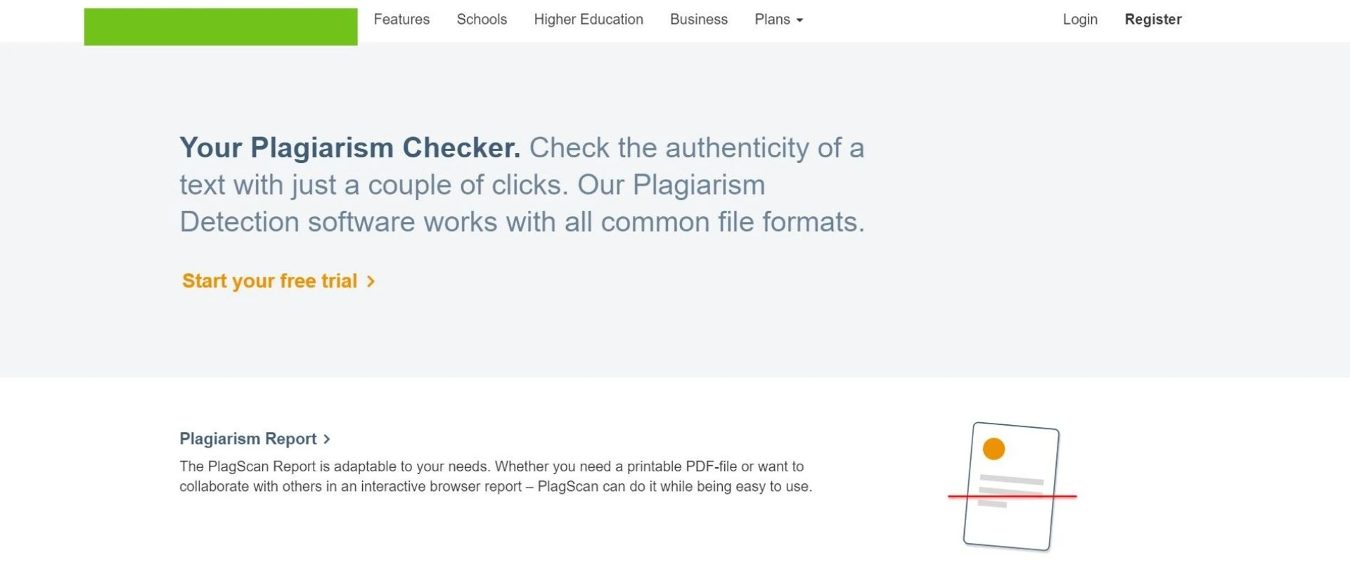 PlagScan plagiarism checker too.