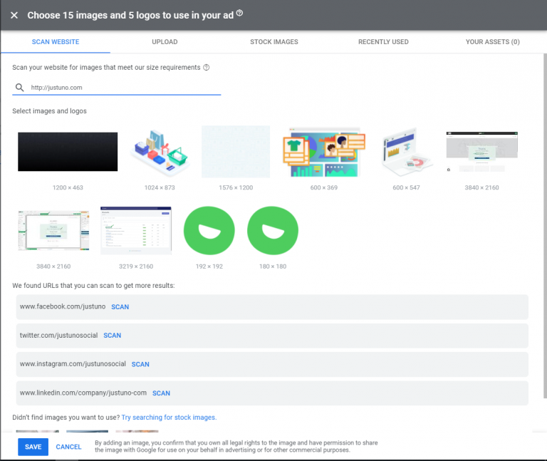 what the responsive display ad builder looks like