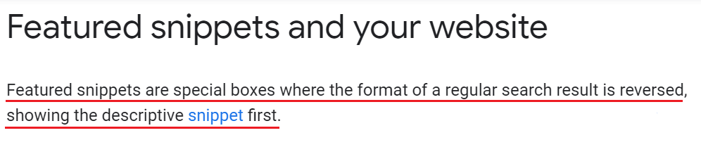 What are featured snippets.