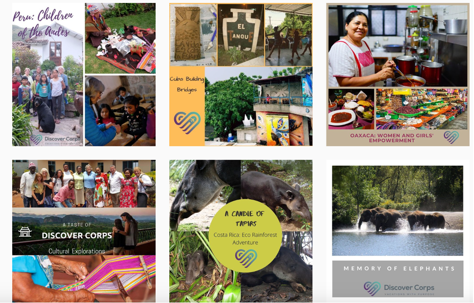 Instagram advertising examples of Discover Corps.