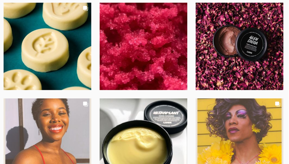 Instagram organic examples of Lush.