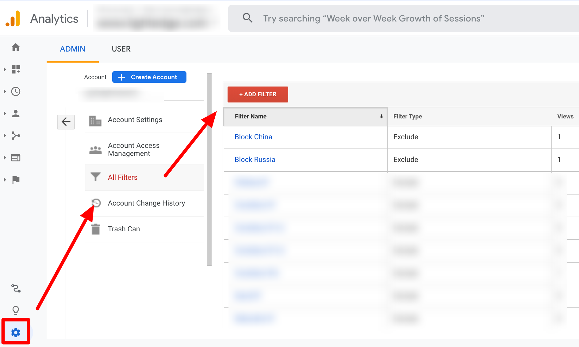 Filtering to restrict tracking of specific countries or states.